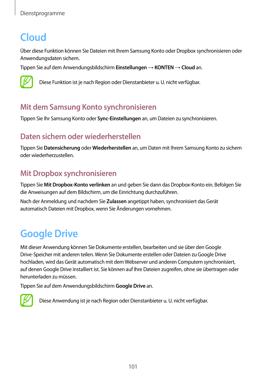 Samsung GT-I9505ZWAPRT Cloud, Google Drive, Mit dem Samsung Konto synchronisieren, Daten sichern oder wiederherstellen 