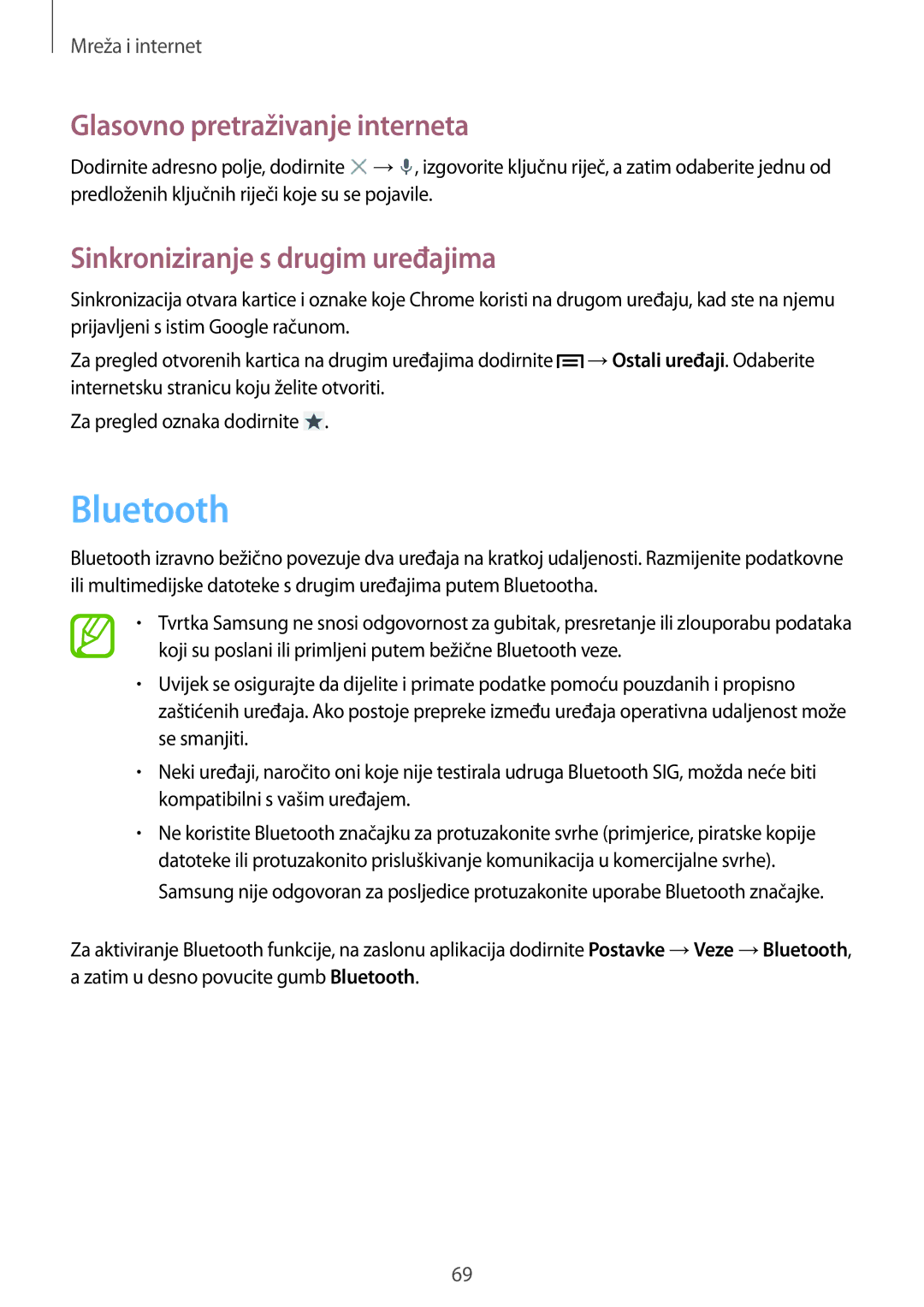 Samsung GT-I9505ZKATWO, GT-I9505ZWASEE, GT-I9505ZKASEE, GT-I9505DKYSEE manual Bluetooth, Sinkroniziranje s drugim uređajima 