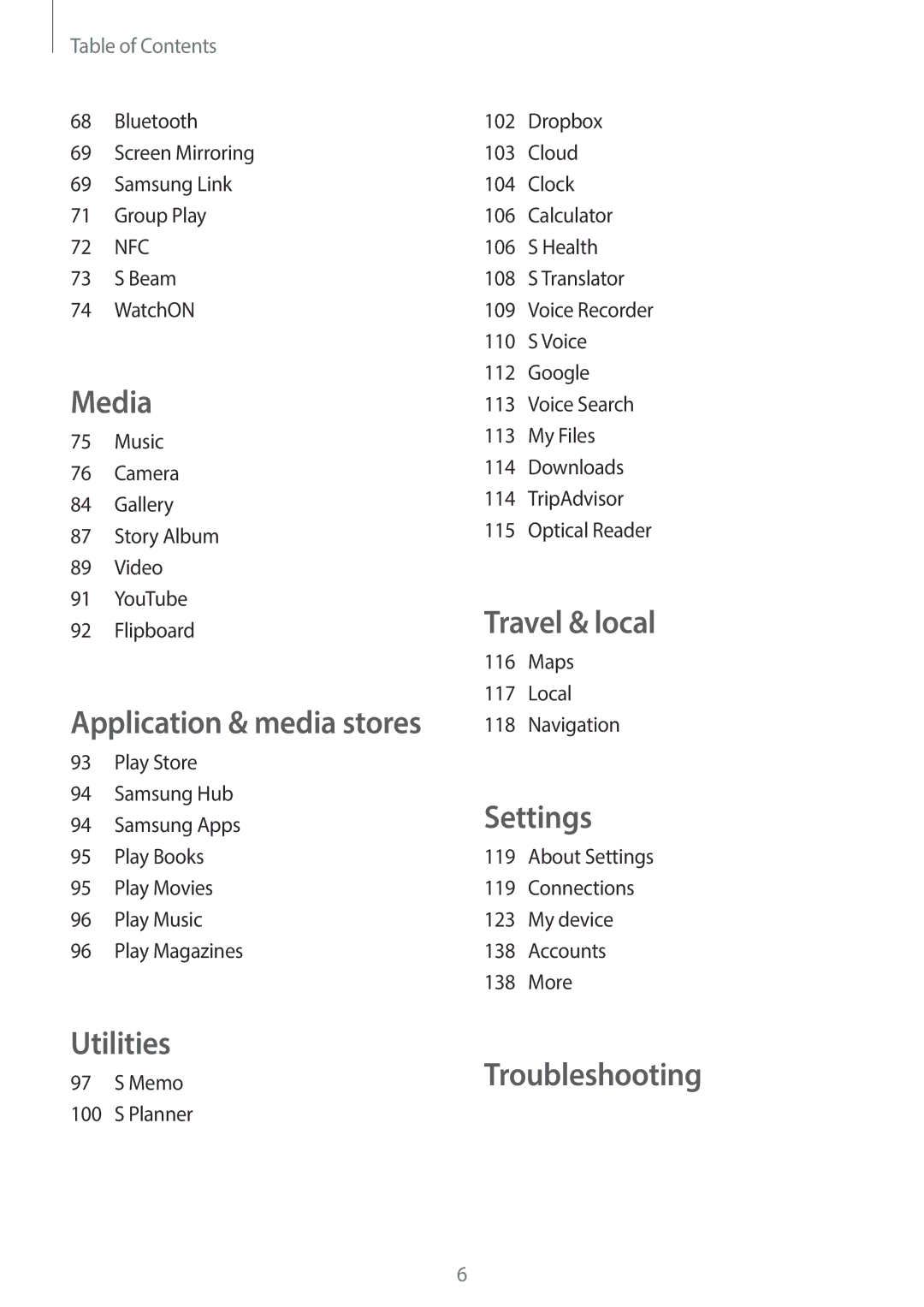 Samsung GT-I9505ZWAKSA, GT-I9505ZWATEM, GT-I9505GNAKSA, GT-I9505ZBAKSA, GT-I9505ZRZKSA, GT-I9505DKYKSA manual Travel & local 