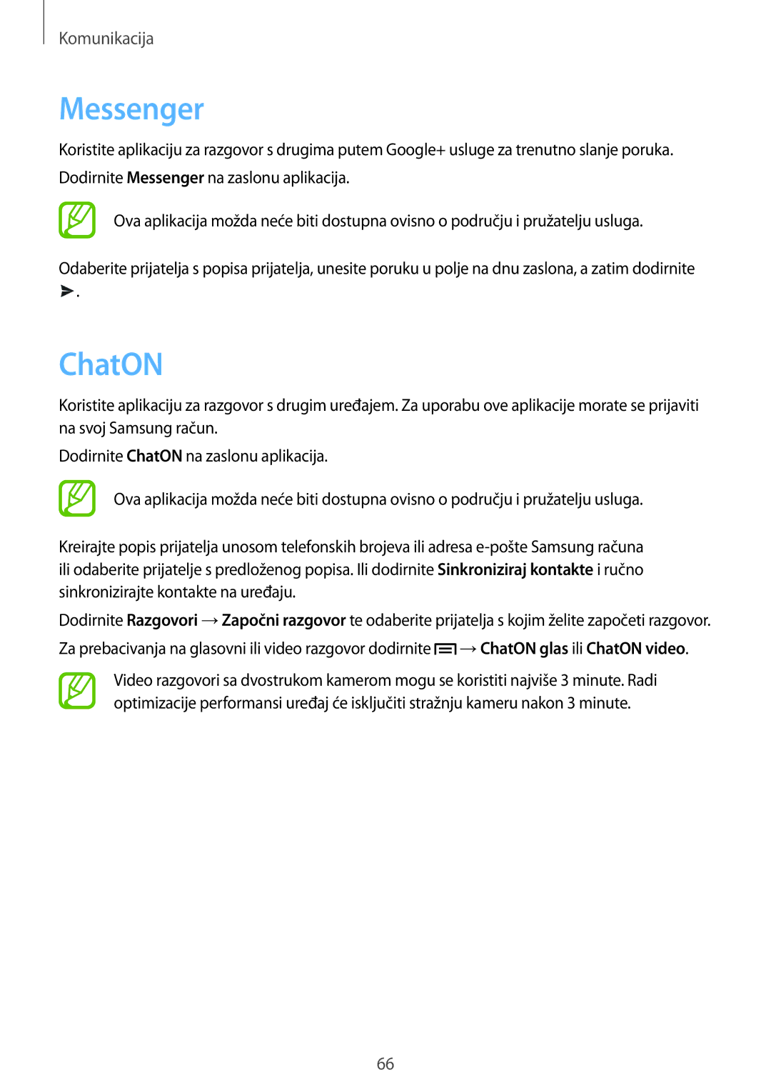 Samsung GT-I9506DKYCRO manual Messenger, ChatON 