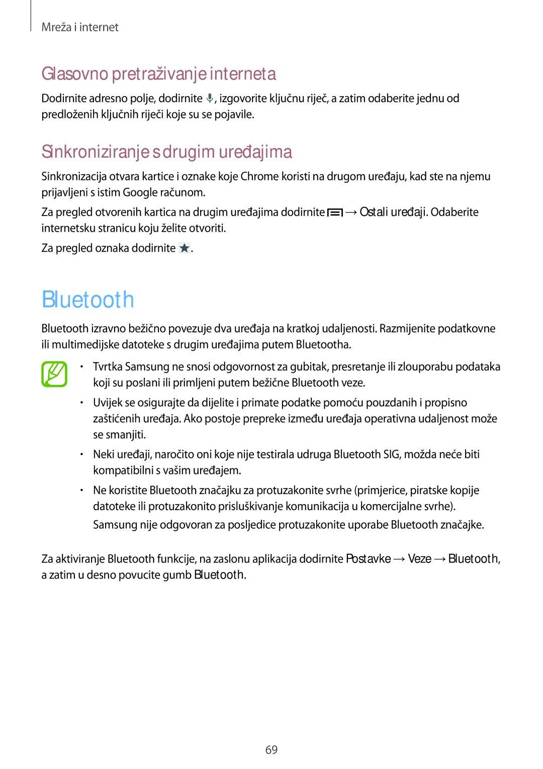 Samsung GT-I9506DKYCRO manual Bluetooth, Sinkroniziranje s drugim uređajima 