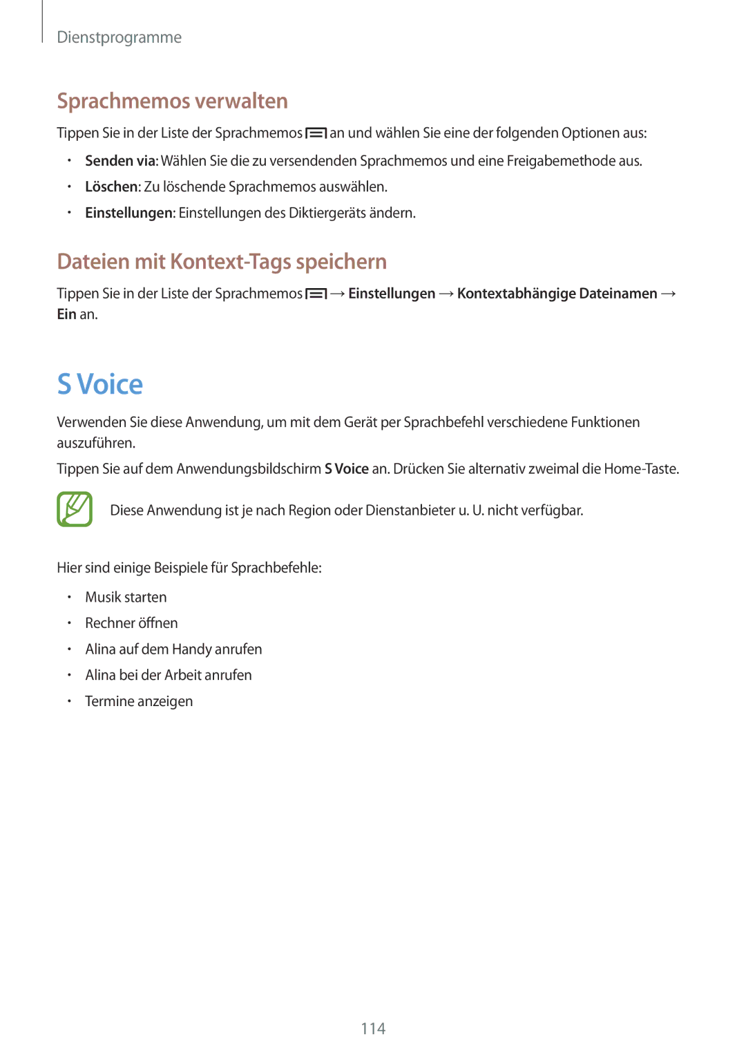 Samsung GT-I9506ZPADTM, GT-I9506DKYCYV, GT-I9506DKYDTM Voice, Sprachmemos verwalten, Dateien mit Kontext-Tags speichern 