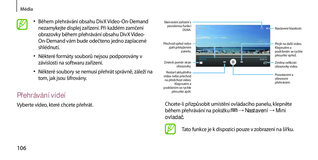 Samsung GT-I9506ZWATPL, GT-I9506DKYCYV, GT-I9506ZKACYV, GT-I9506ZWAVGR 106, Vyberte video, které chcete přehrát, Ovladač 
