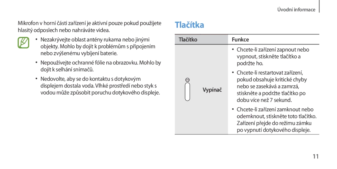 Samsung GT-I9506ZKAMOB, GT-I9506DKYCYV, GT-I9506ZKACYV, GT-I9506ZWATPL, GT-I9506ZWAVGR manual Tlačítka, TlačítkoFunkce 