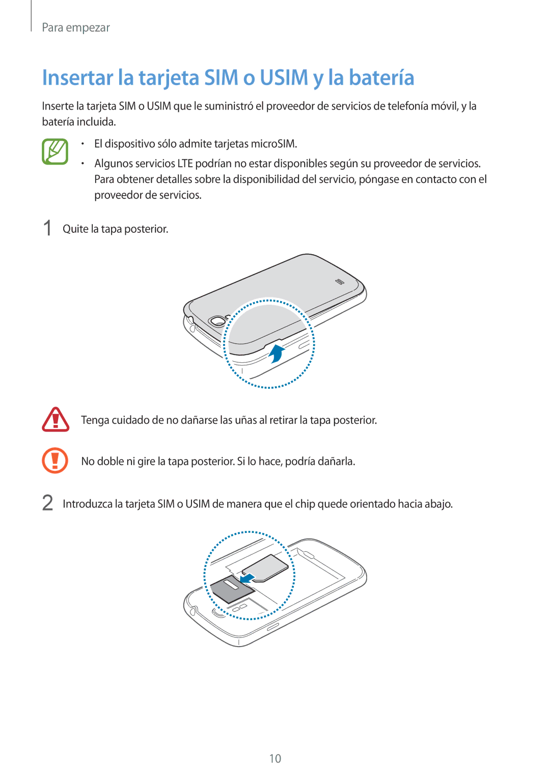 Samsung GT-I9506DKYPHE, GT-I9506DKYDTM, GT-I9506ZWAFTM, GT-I9506DKYATL manual Insertar la tarjeta SIM o Usim y la batería 