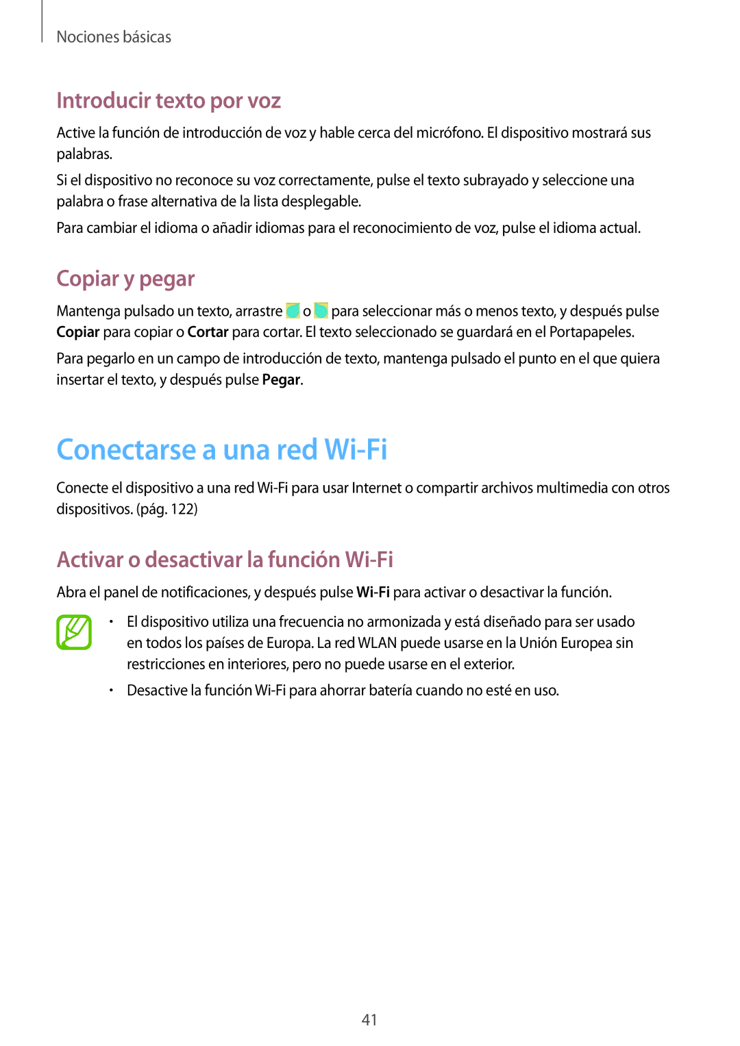 Samsung GT-I9506ZWAVAU, GT-I9506DKYDTM, GT-I9506ZWAFTM Conectarse a una red Wi-Fi, Introducir texto por voz, Copiar y pegar 