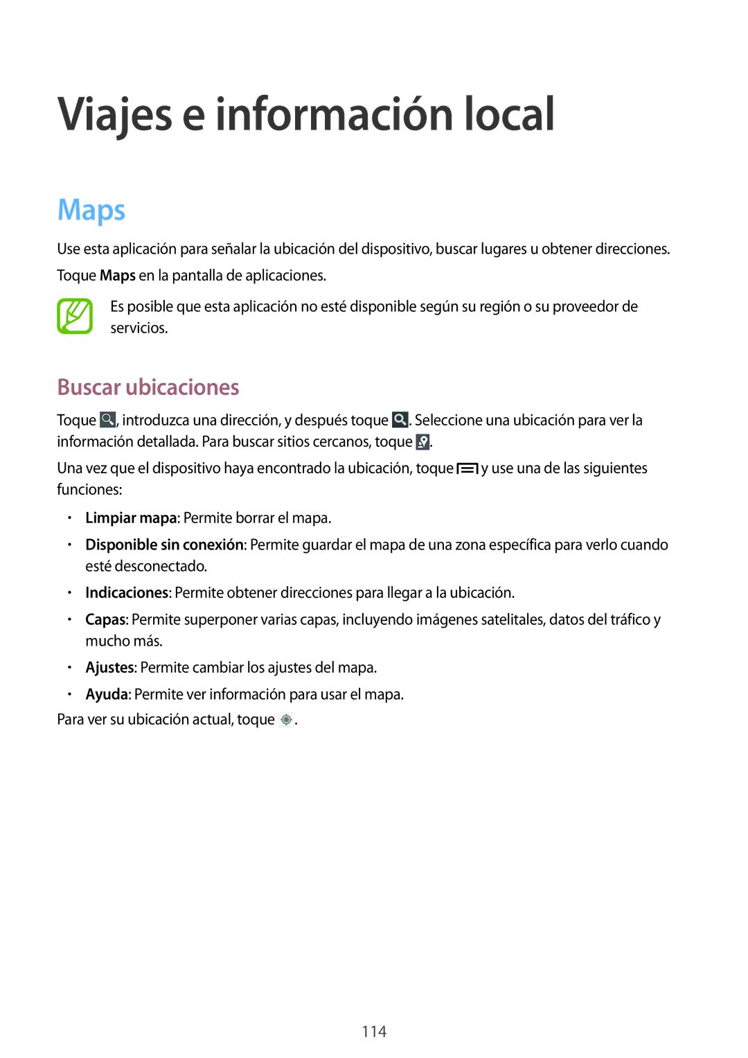 Samsung GT-I9506DKYATL, GT-I9506DKYDTM, GT-I9506ZWAFTM, GT-I9506DKYPHE Viajes e información local, Maps, Buscar ubicaciones 