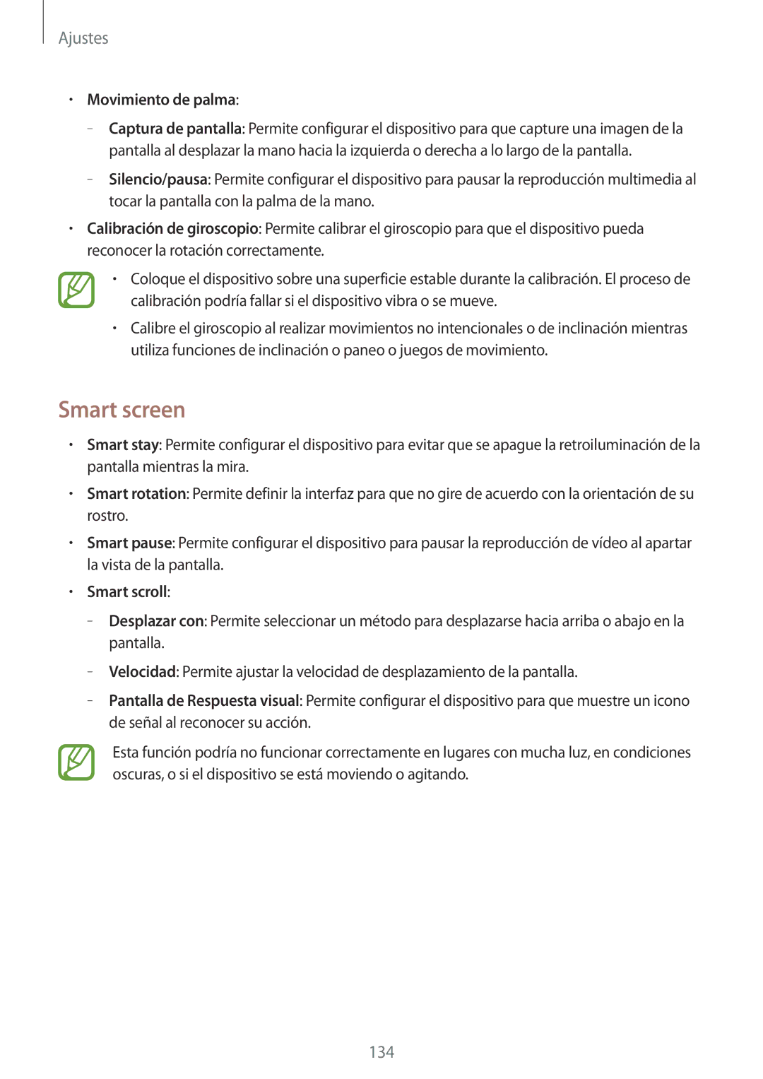 Samsung GT-I9506ZWAFTM, GT-I9506DKYDTM, GT-I9506DKYATL, GT-I9506DKYPHE manual Smart screen, Movimiento de palma, Smart scroll 