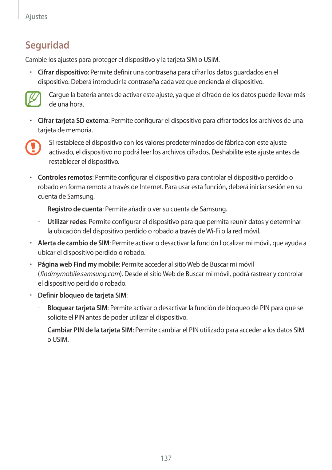 Samsung GT-I9506ZKAATL, GT-I9506DKYDTM, GT-I9506ZWAFTM, GT-I9506DKYATL manual Seguridad, Definir bloqueo de tarjeta SIM 