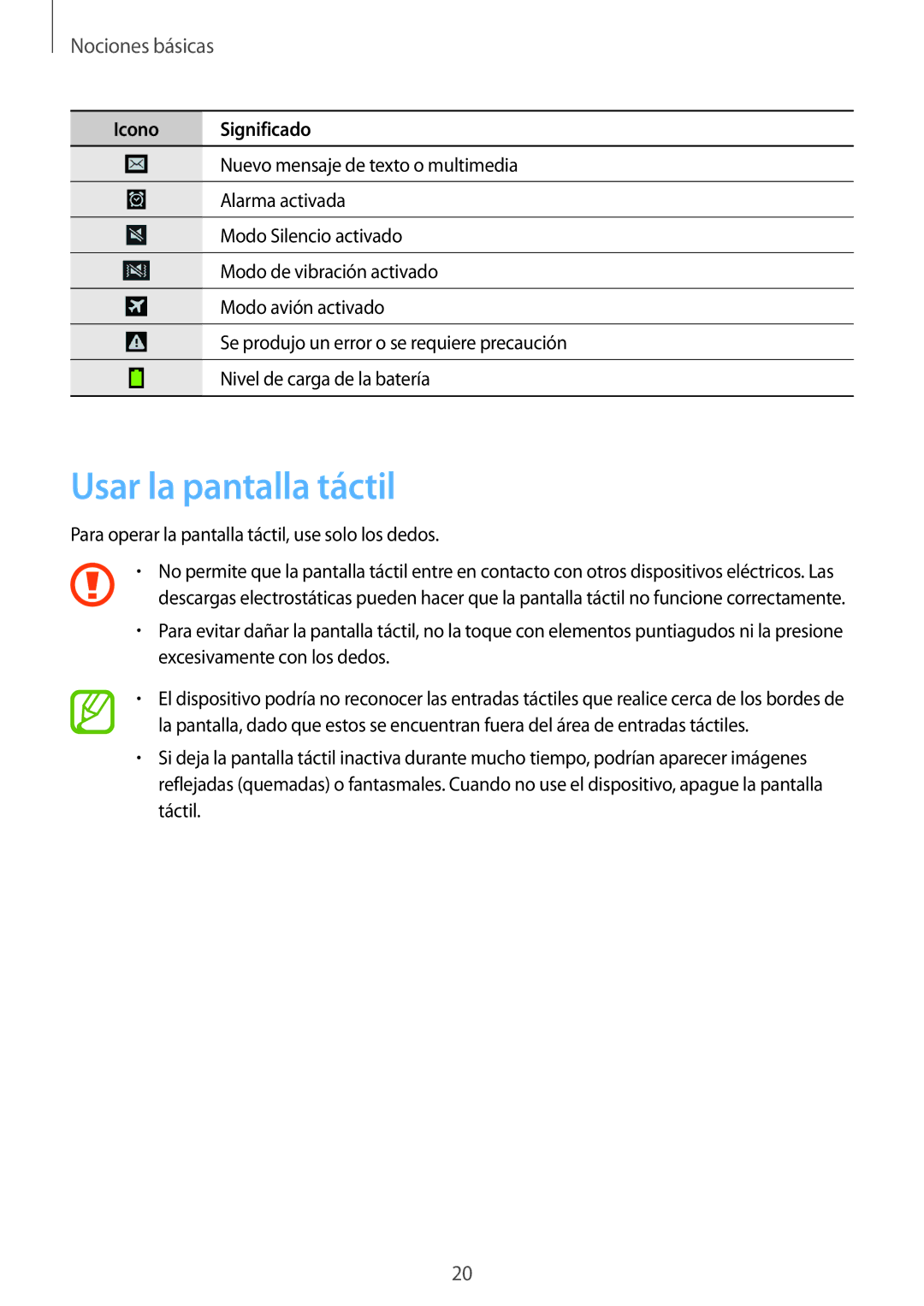 Samsung GT-I9506ZWAVAU, GT-I9506DKYDTM, GT-I9506ZWAFTM, GT-I9506DKYATL manual Usar la pantalla táctil, Nociones básicas 