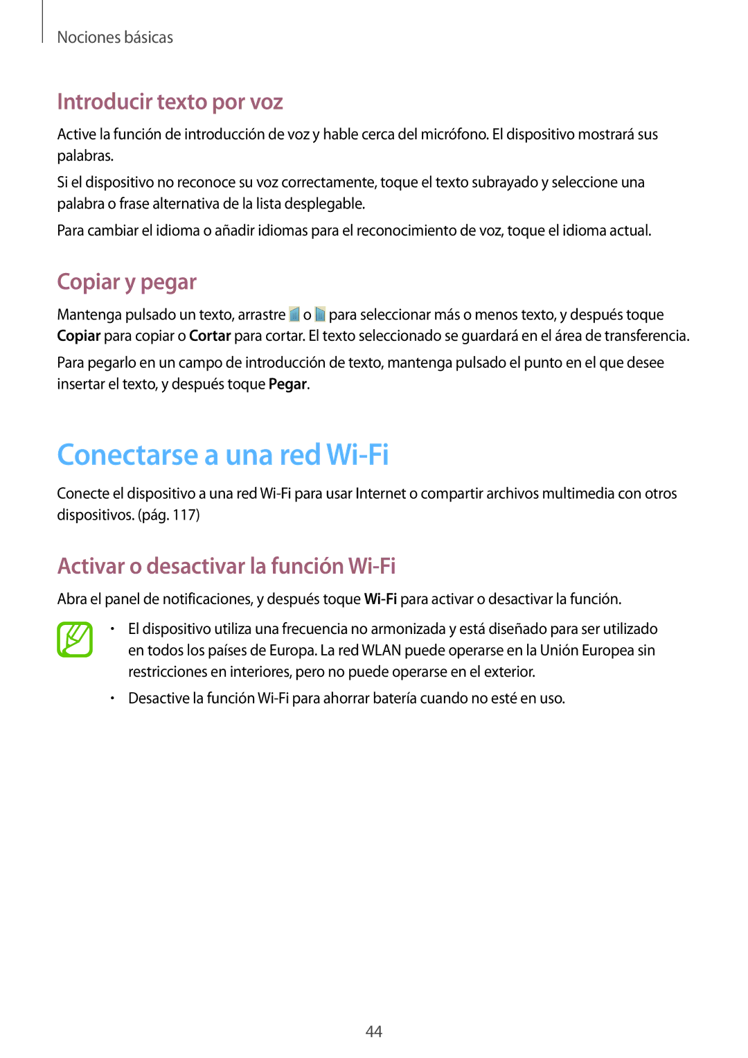 Samsung GT-I9506DKYATL, GT-I9506DKYDTM, GT-I9506ZWAFTM Conectarse a una red Wi-Fi, Introducir texto por voz, Copiar y pegar 