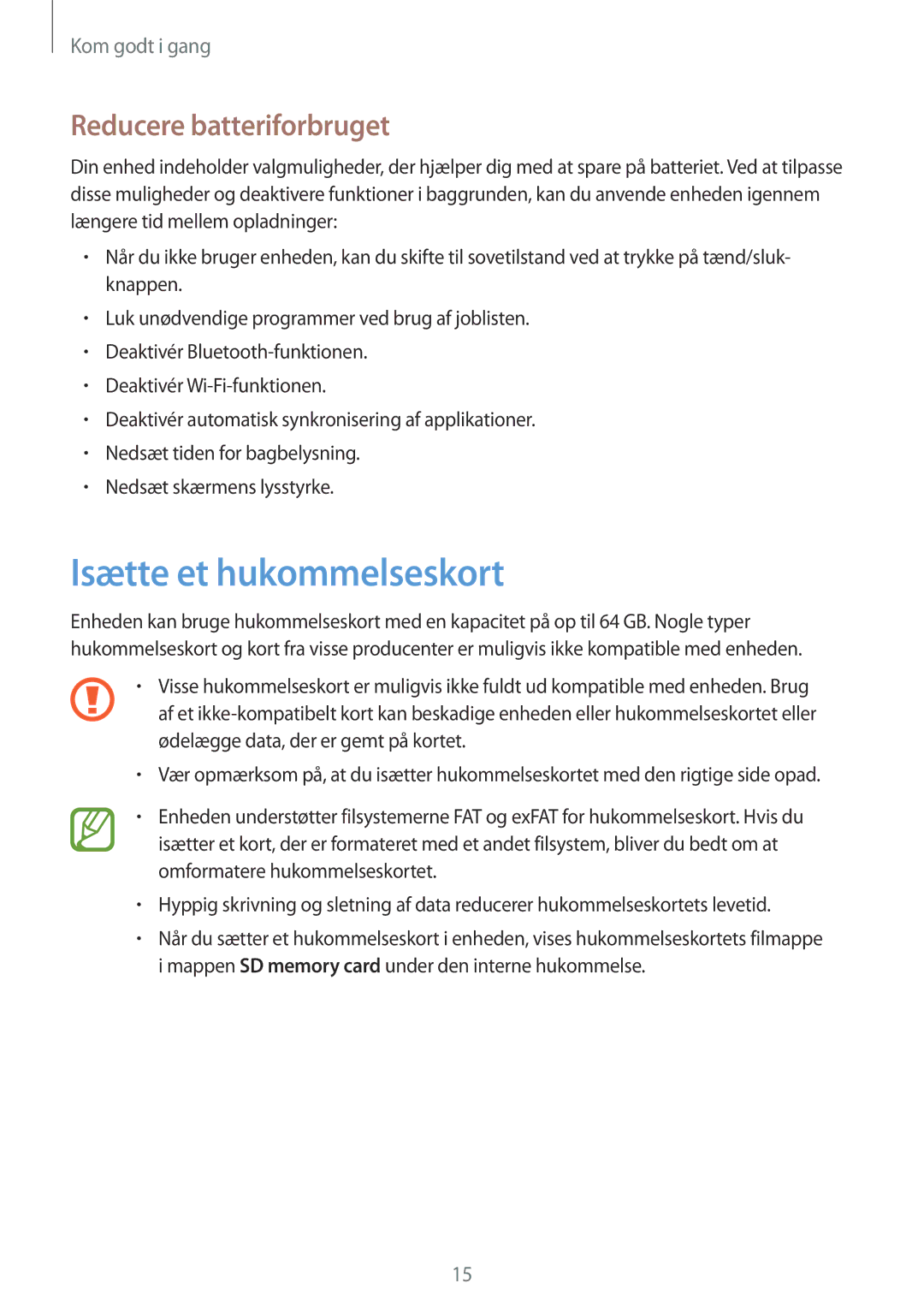 Samsung GT-I9506ZSANEE, GT-I9506DKYNEE manual Isætte et hukommelseskort, Reducere batteriforbruget 