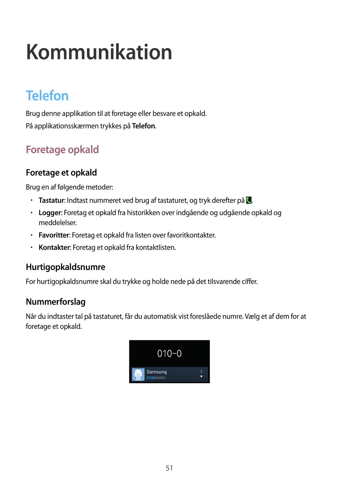 Samsung GT-I9506ZSANEE, GT-I9506DKYNEE manual Kommunikation, Telefon, Foretage opkald 