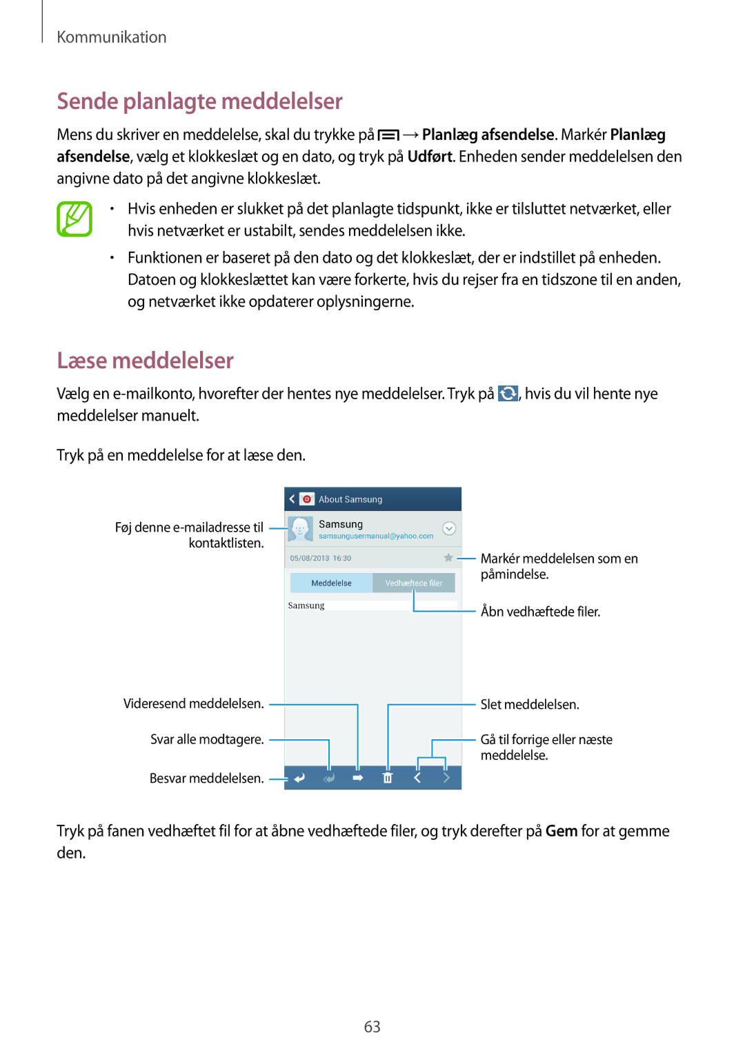 Samsung GT-I9506ZSANEE, GT-I9506DKYNEE manual Læse meddelelser 