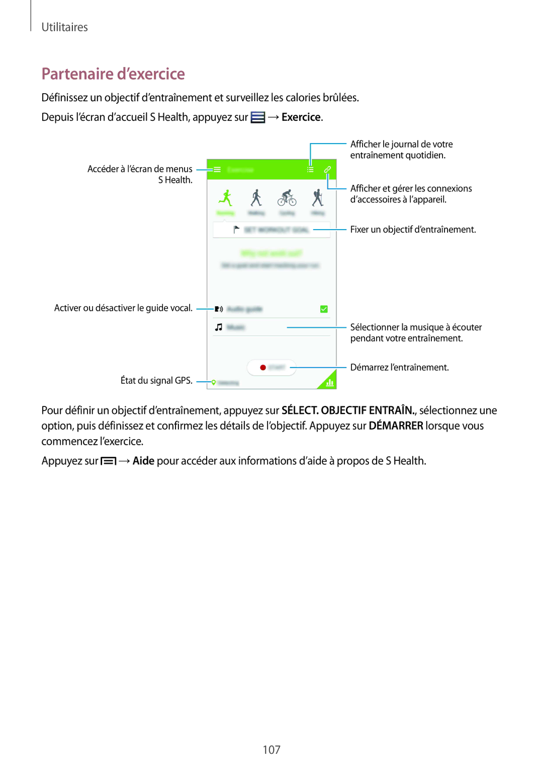 Samsung GT-I9506ZWAFTM, GT-I9506ZKAFTM manual Partenaire d’exercice 