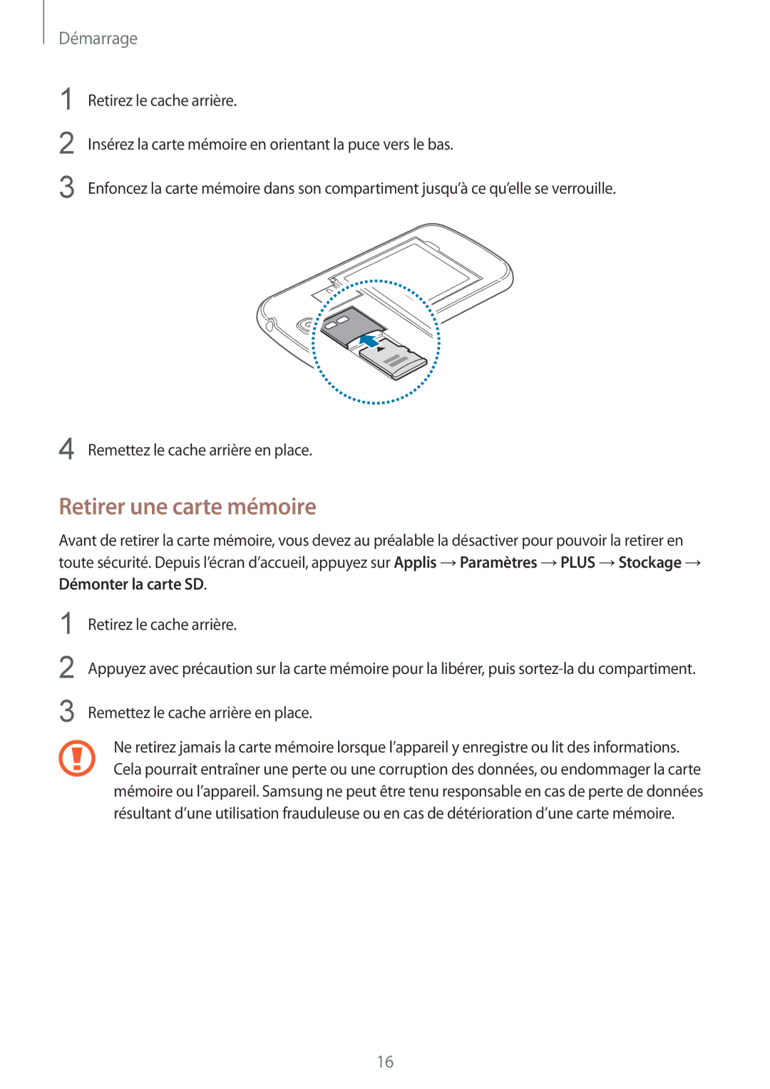 Samsung GT-I9506ZKAFTM, GT-I9506ZWAFTM manual Retirer une carte mémoire 