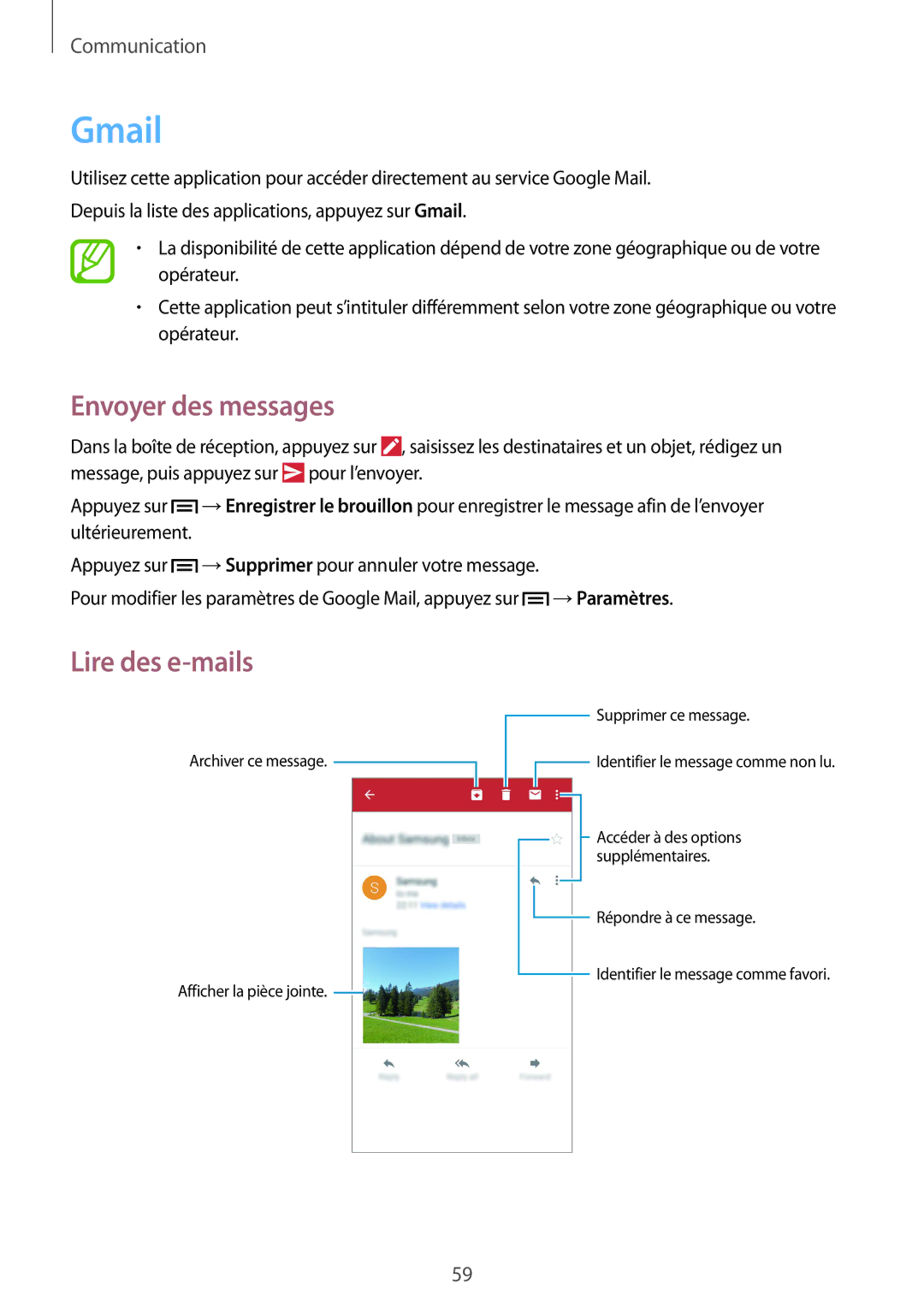 Samsung GT-I9506ZWAFTM, GT-I9506ZKAFTM manual Gmail, Envoyer des messages 