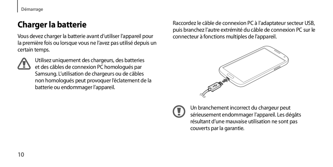 Samsung GT-I9506ZKAFTM, GT-I9506ZWAFTM manual Charger la batterie 