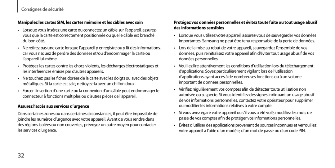 Samsung GT-I9506ZKAFTM, GT-I9506ZWAFTM manual Assurez l’accès aux services d’urgence 