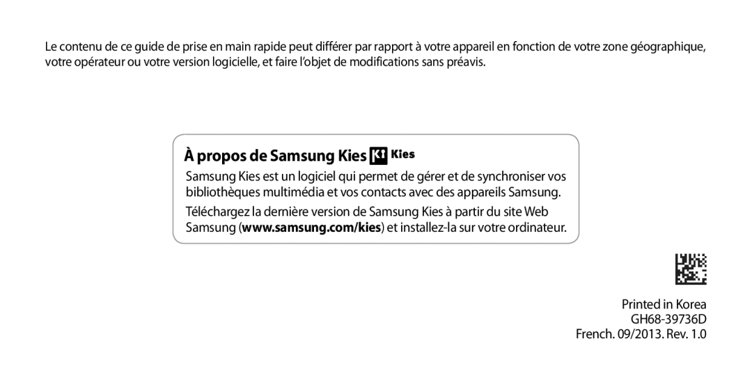 Samsung GT-I9506ZKAFTM, GT-I9506ZWAFTM manual Propos de Samsung Kies 