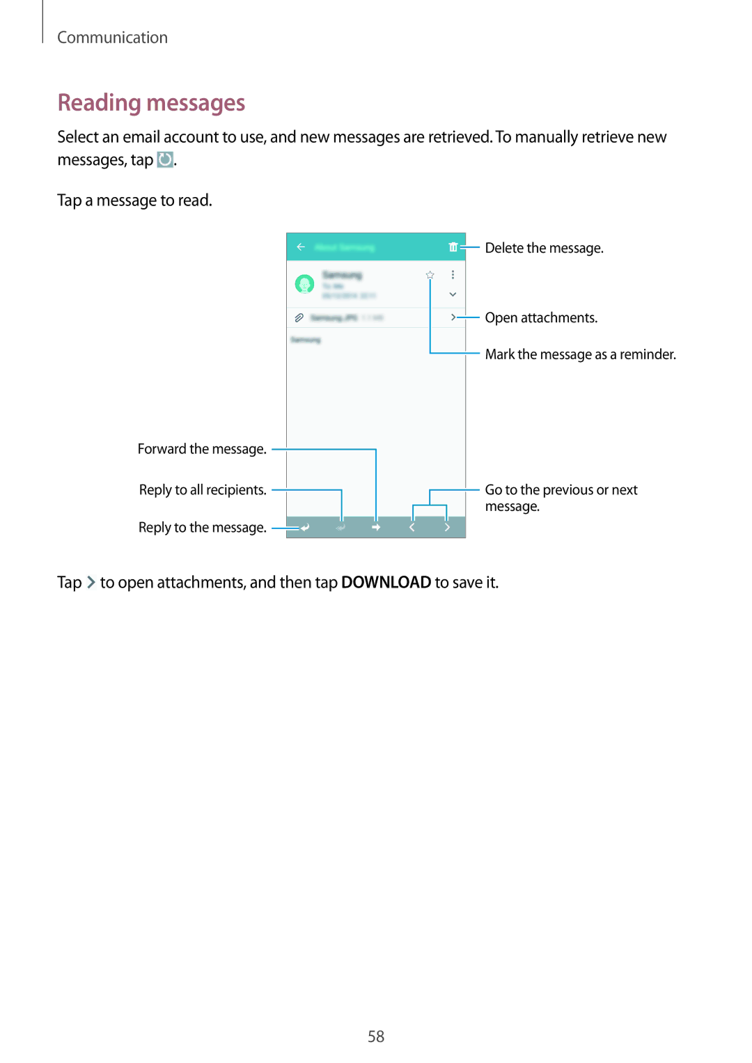 Samsung GT-I9515ZRAKSA, GT-I9515DKYXSG, GT-I9515ZKAKSA, GT-I9515ZNAKSA, GT-I9515ZSAXSG, GT-I9515ZPAKSA manual Reading messages 