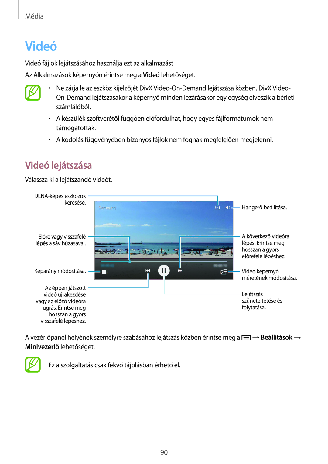 Samsung GT-I9515ZWAPRT, GT-I9515ZKAPLS, GT-I9515ZWAXEO, GT-I9515ZWAPLS manual Videó, Válassza ki a lejátszandó videót 