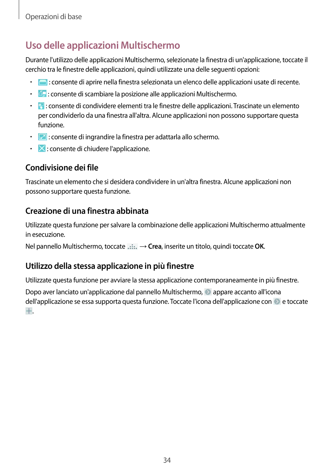 Samsung GT-I9515ZKAOMN Uso delle applicazioni Multischermo, Condivisione dei file, Creazione di una finestra abbinata 