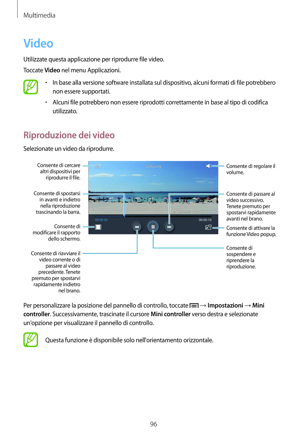 Samsung GT-I9515ZSAHUI, GT-I9515ZSADBT, GT-I9515ZKAPLS, GT-I9515ZWAPRT manual Video, Selezionate un video da riprodurre 