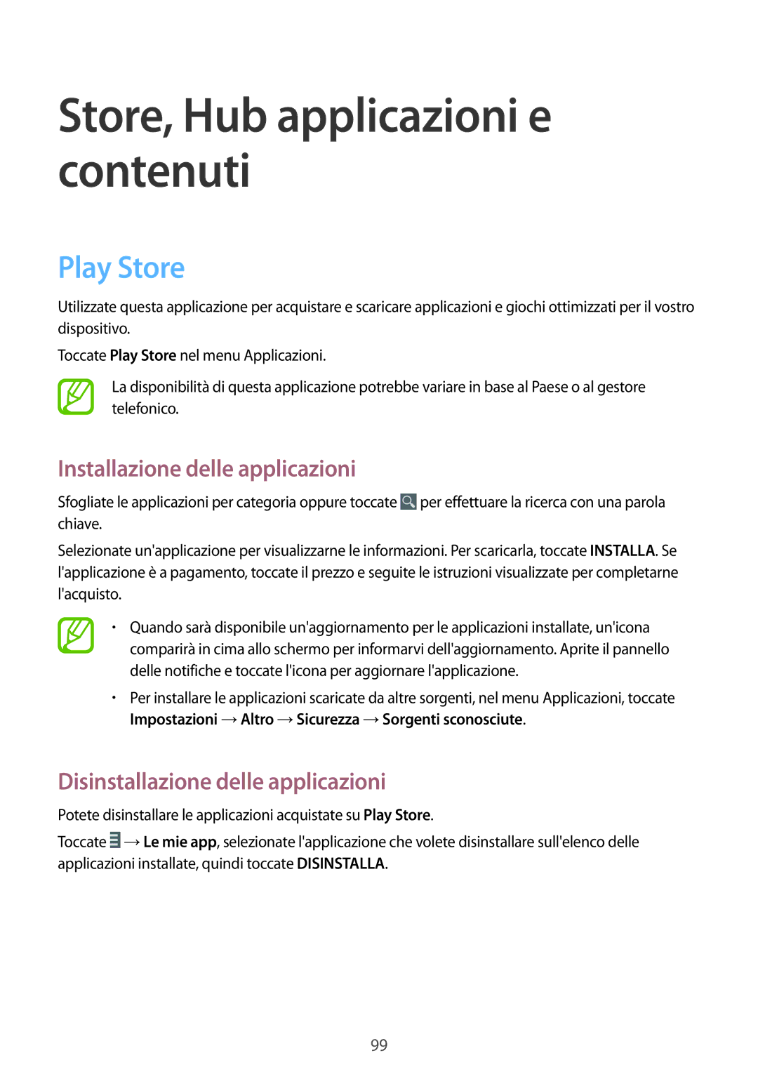 Samsung GT-I9515ZWAOMN, GT-I9515ZSADBT, GT-I9515ZKAPLS, GT-I9515ZWAPRT manual Store, Hub applicazioni e contenuti, Play Store 