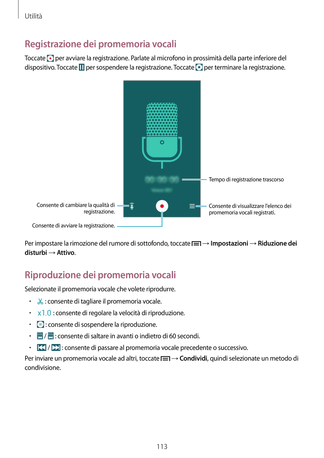 Samsung GT-I9515DKYITV, GT-I9515ZSADBT manual Registrazione dei promemoria vocali, Riproduzione dei promemoria vocali 