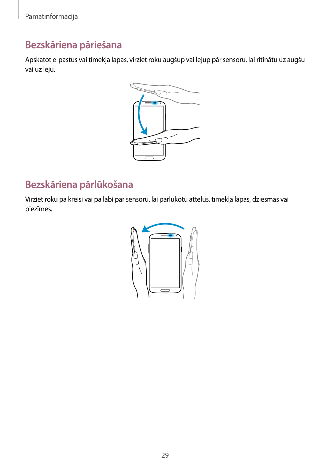 Samsung GT-I9515ZWASEB, GT-I9515ZSASEB manual Bezskāriena pāriešana, Bezskāriena pārlūkošana 