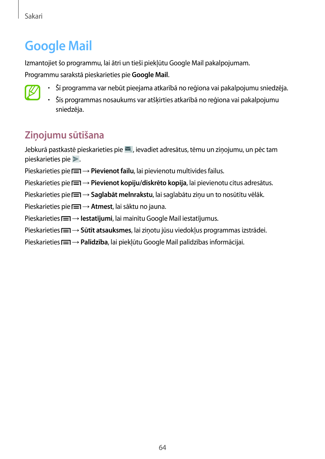 Samsung GT-I9515ZSASEB, GT-I9515ZWASEB manual Google Mail 