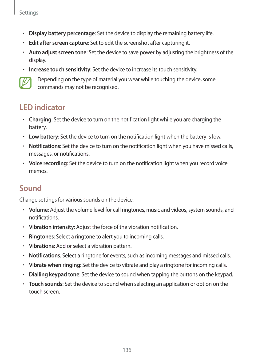 Samsung GT-I9515ZNAKSA, GT-I9515ZWAVD2, GT-I9515ZSADBT, GT-I9515ZKAPLS, GT-I9515ZWAXEO, GT-I9515ZWADBT LED indicator, Sound 