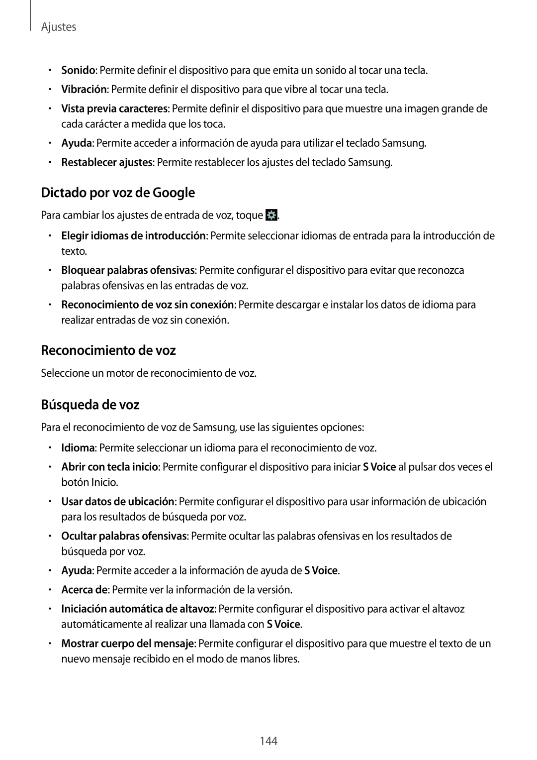 Samsung GT-I9515ZSAPHE, GT-I9515ZWAXEO, GT-I9515DKYDBT Dictado por voz de Google, Reconocimiento de voz, Búsqueda de voz 