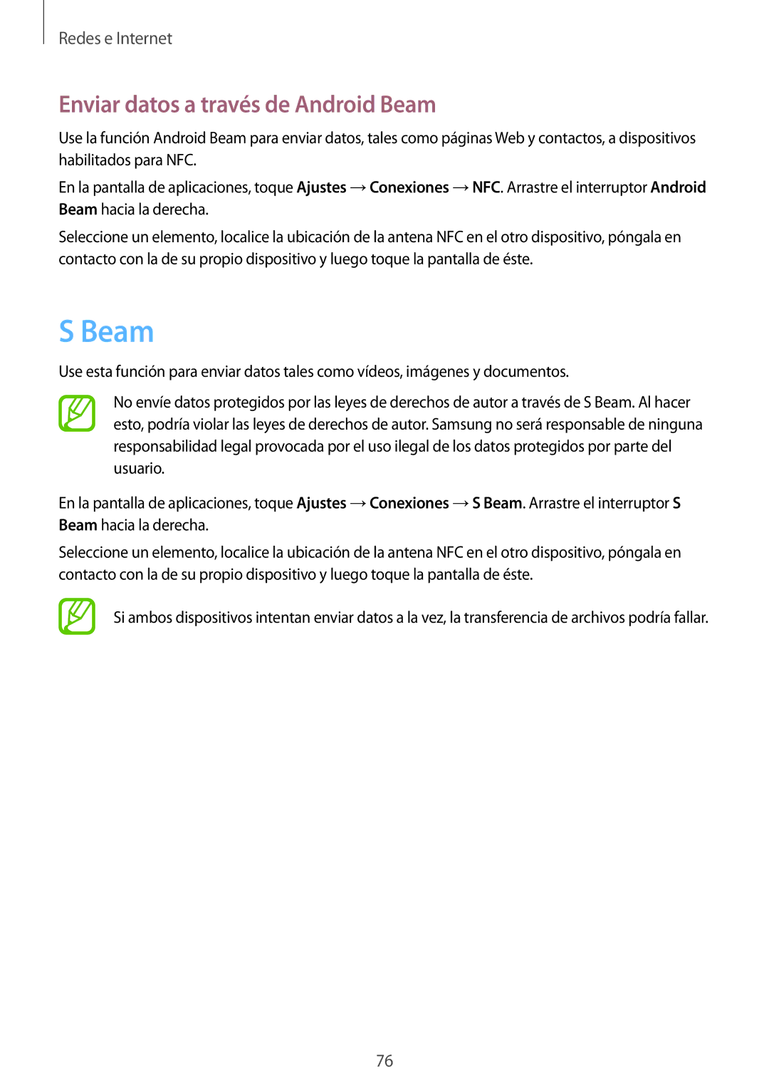 Samsung GT-I9515ZWAXEO, GT-I9515DKYDBT, GT-I9515ZWASEB, GT-I9515ZWAXEF manual Enviar datos a través de Android Beam 