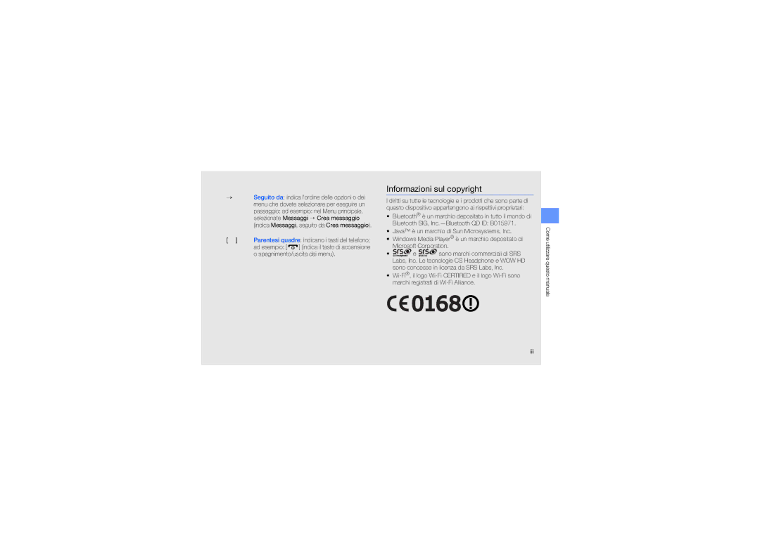 Samsung GT-M5650IKADRE, GT-M5650VBAITV, GT-M5650IKAITV manual Informazioni sul copyright, Iii 