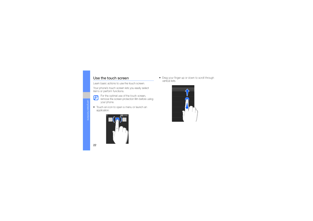 Samsung SWG-M7603RKPCL, GT-M7603RKAPCL manual Use the touch screen 