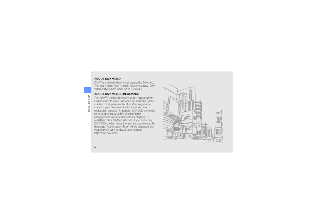 Samsung SWG-M7603RKPCL, GT-M7603RKAPCL manual About Divx Video 