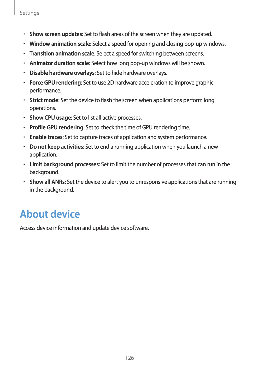 Samsung GT-N5100 user manual About device, Settings 