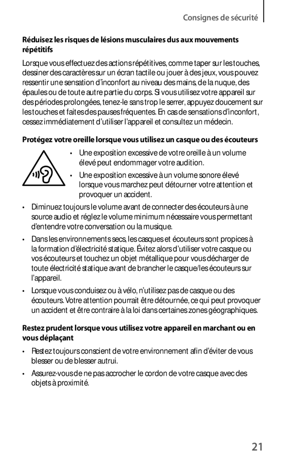 Samsung GT-N5100ZWAXEF manual Consignes de sécurité 