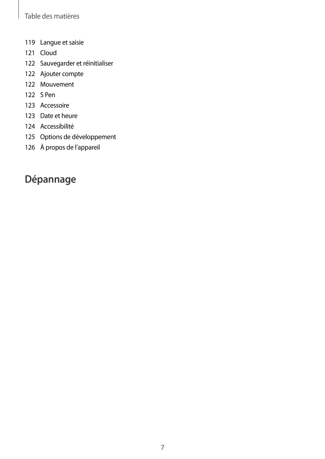 Samsung GT-N5100ZWAXEF manual Dépannage 