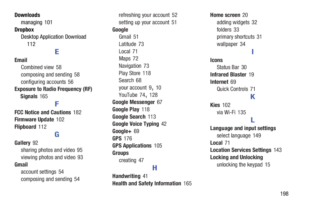 Samsung GT-N5110 FCC Notice and Cautions Firmware Update Flipboard Gallery, Gmail, Handwriting, Infrared Blaster Internet 