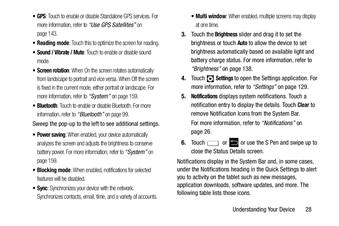 Samsung GT-N5110 user manual Sound / Vibrate / Mute Touch to enable or disable sound mode 