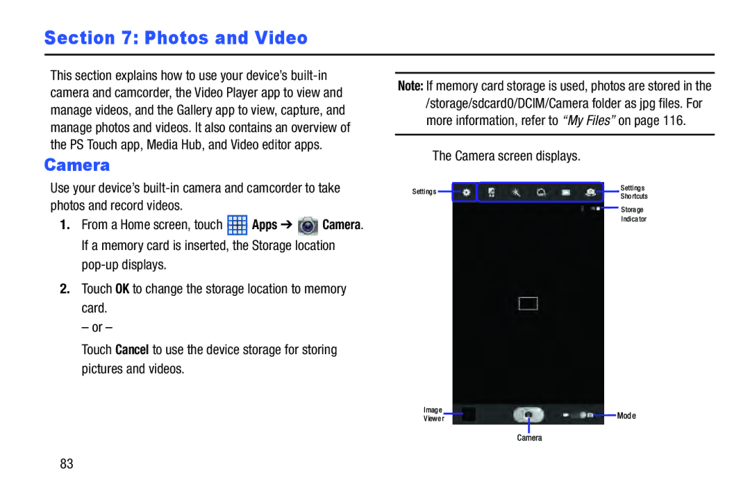 Samsung GT-N5110 user manual Photos and Video, Camera 