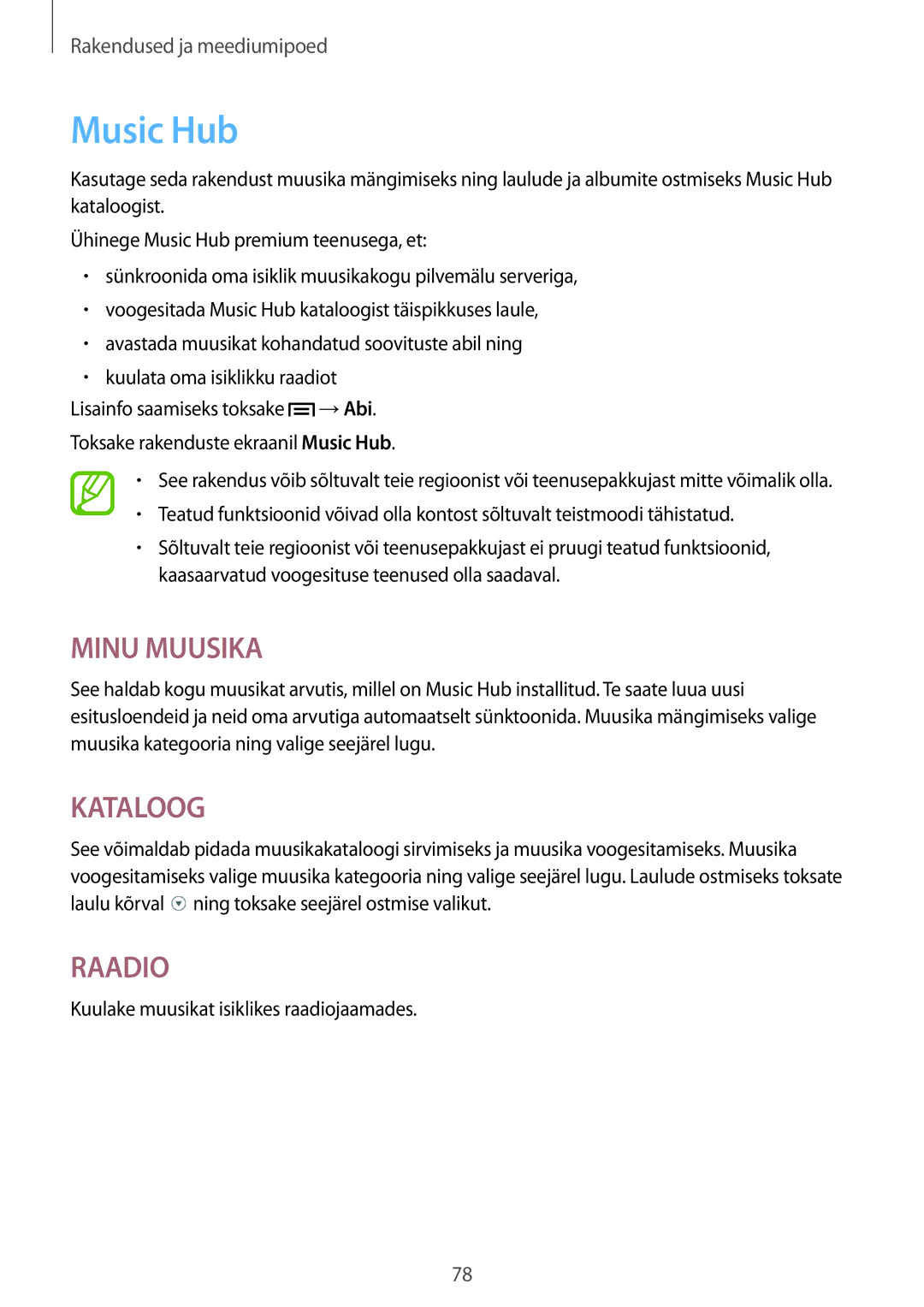 Samsung GT-N5110ZWASEB manual Music Hub, Minu Muusika 