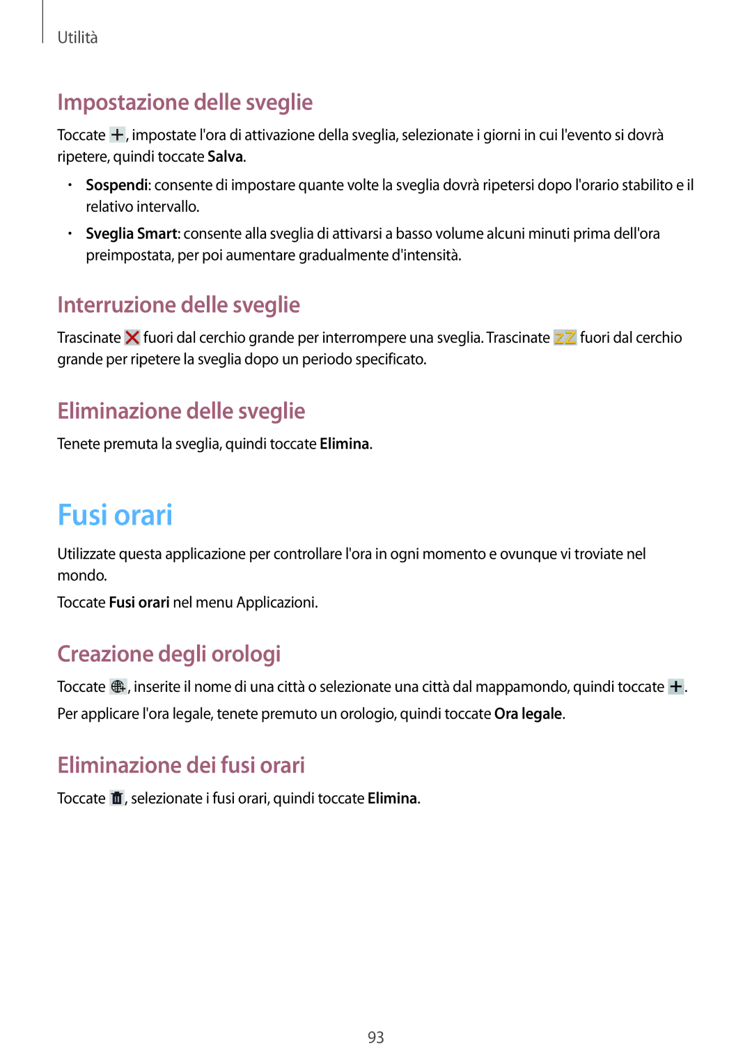 Samsung GT-N5110ZWAITV, GT-N5110ZWATUR manual Fusi orari 