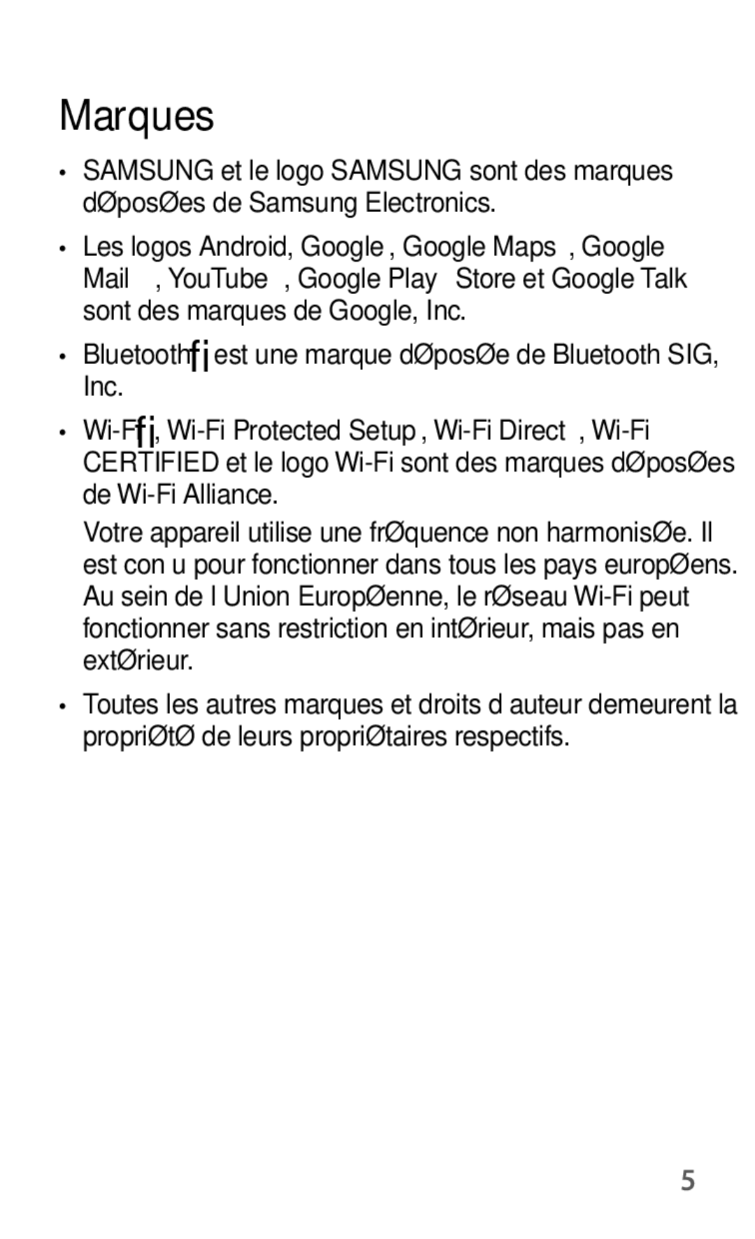 Samsung GT-N5110NKAXEF, GT-N5110ZWEXEF, GT-N5110ZWAXEF manual Marques 