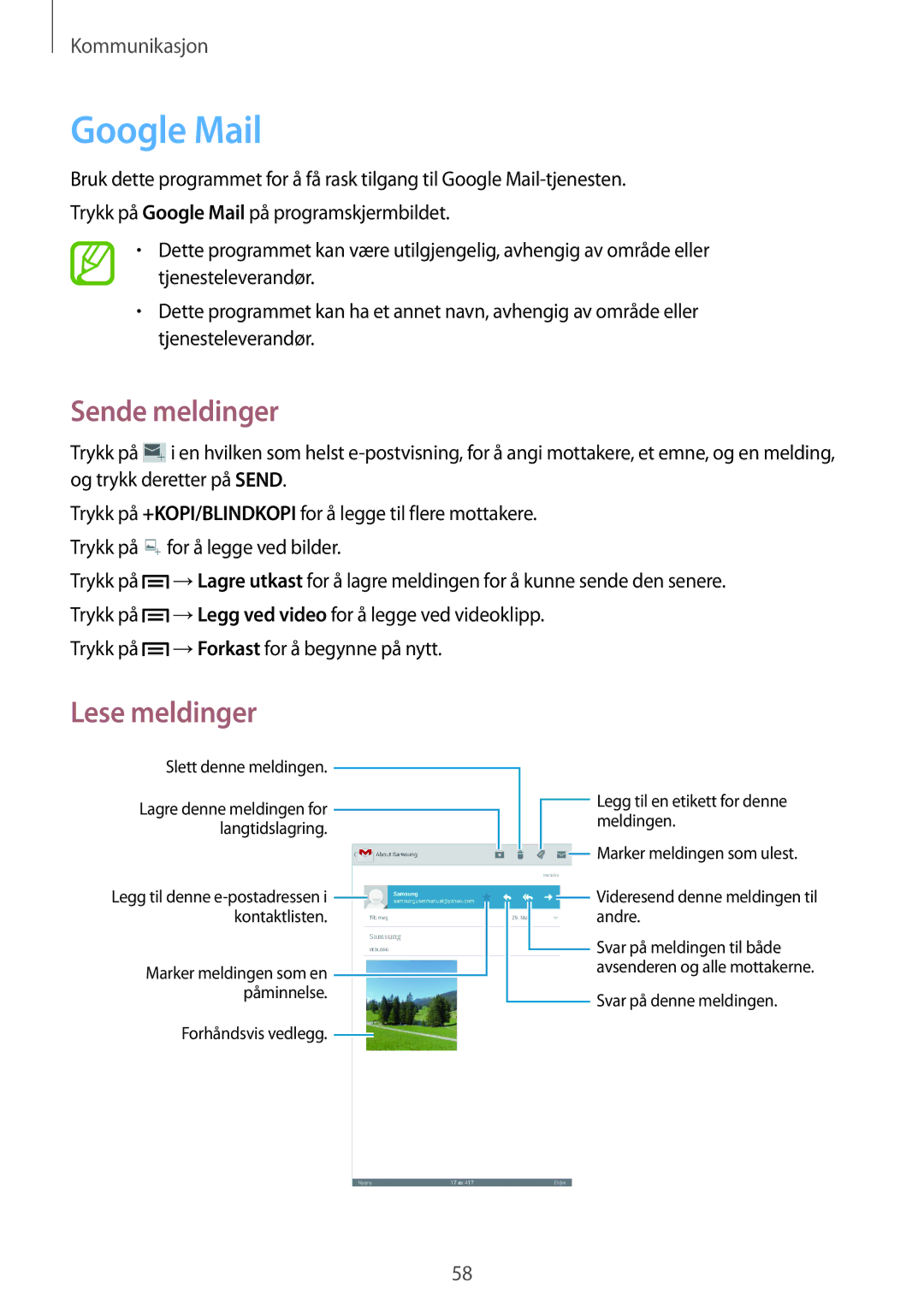 Samsung GT-N5120NKANEE, GT-N5120ZWANEE manual Google Mail 