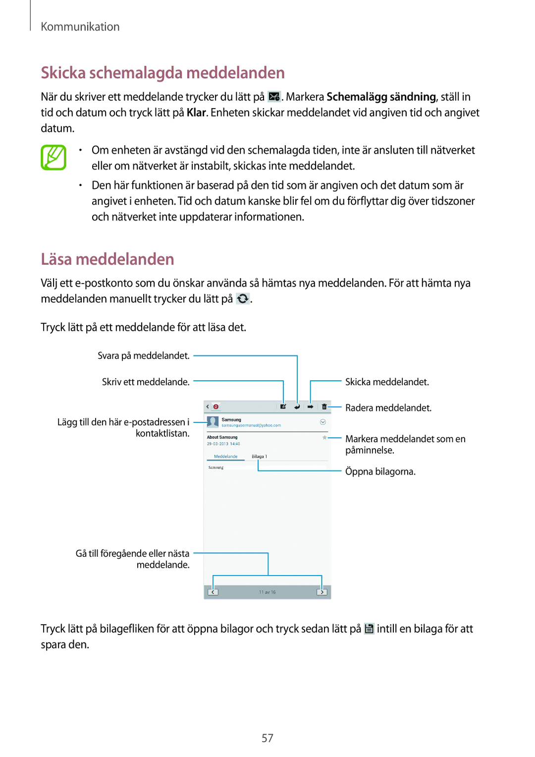 Samsung GT-N5120ZWANEE, GT-N5120NKANEE manual Läsa meddelanden 