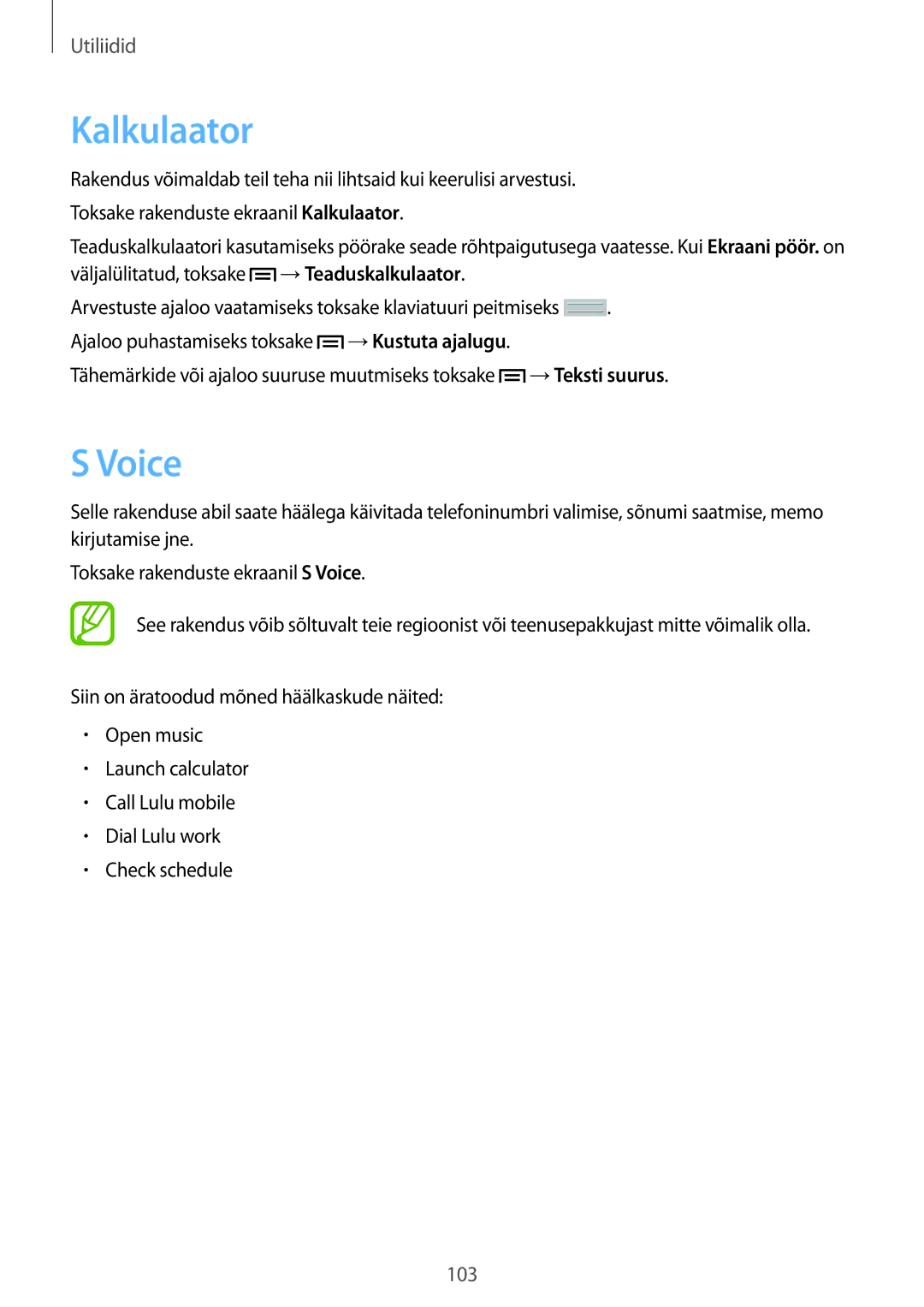 Samsung GT-N5120ZWASEB, GT-N5120NKASEB manual Kalkulaator, Voice, →Teaduskalkulaator 